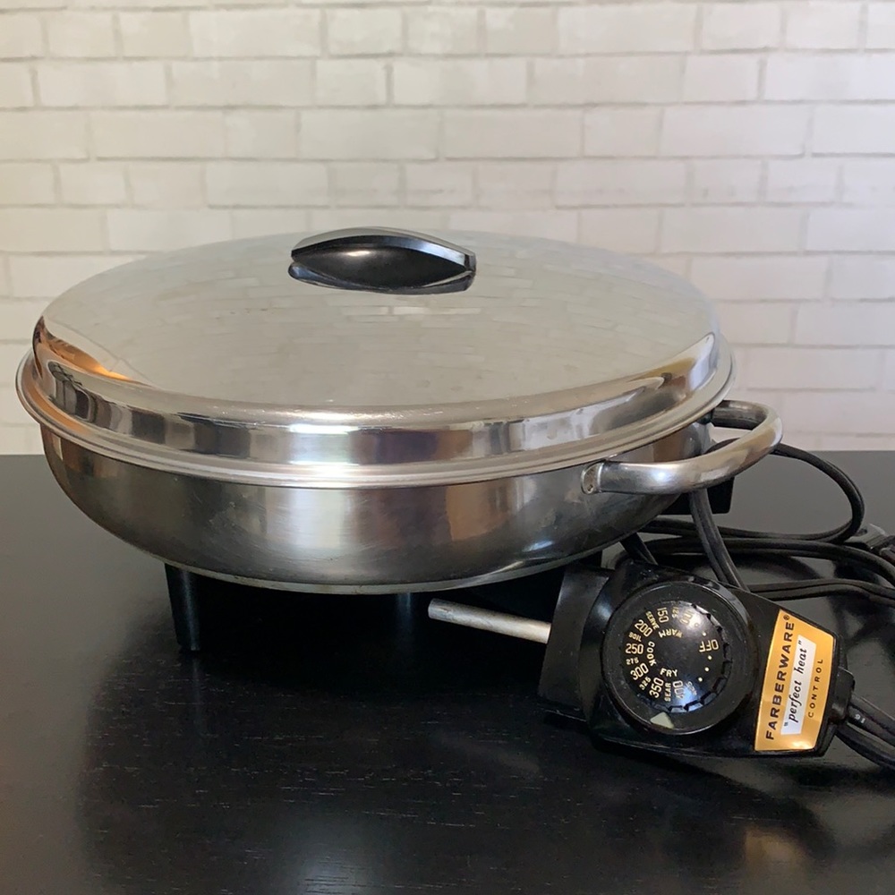Farberware vintage stainless steel 12” electric skillet model 344A